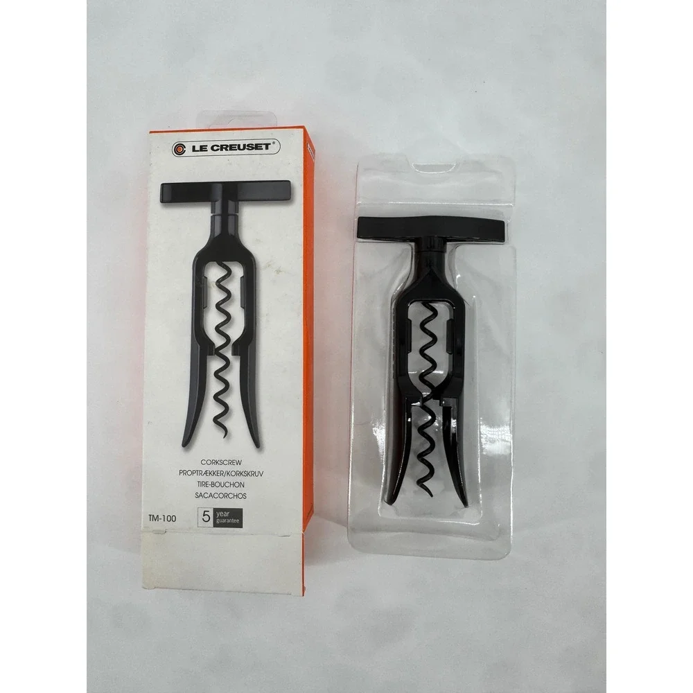 Le Creuset TM-100 Table Model Corkscrew Black Wine Bottle Opener Self-Pulling